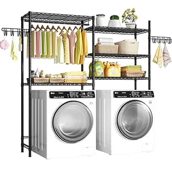 【送料無料】Laundry Wide Rack Amazon.com: Over Washer and Dryer Shelves,3 Tier Adjustable